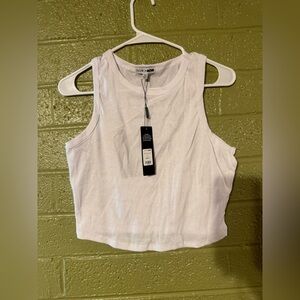 Fashion Nova Cream Sleeveless Crop Tank Top